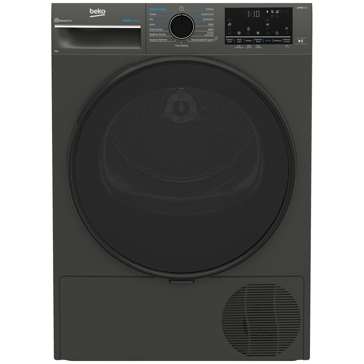 Beko 9kg Heat Pump Dryer with Steam and Wi-Fi Graphite BDPB903SG