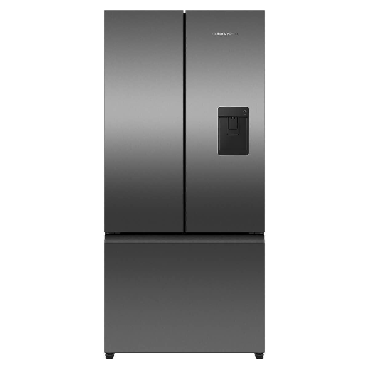 Fisher & Paykel Series 7 511L French Door Fridge With Ice and Water Black Stainless Steel RF505ANUB1