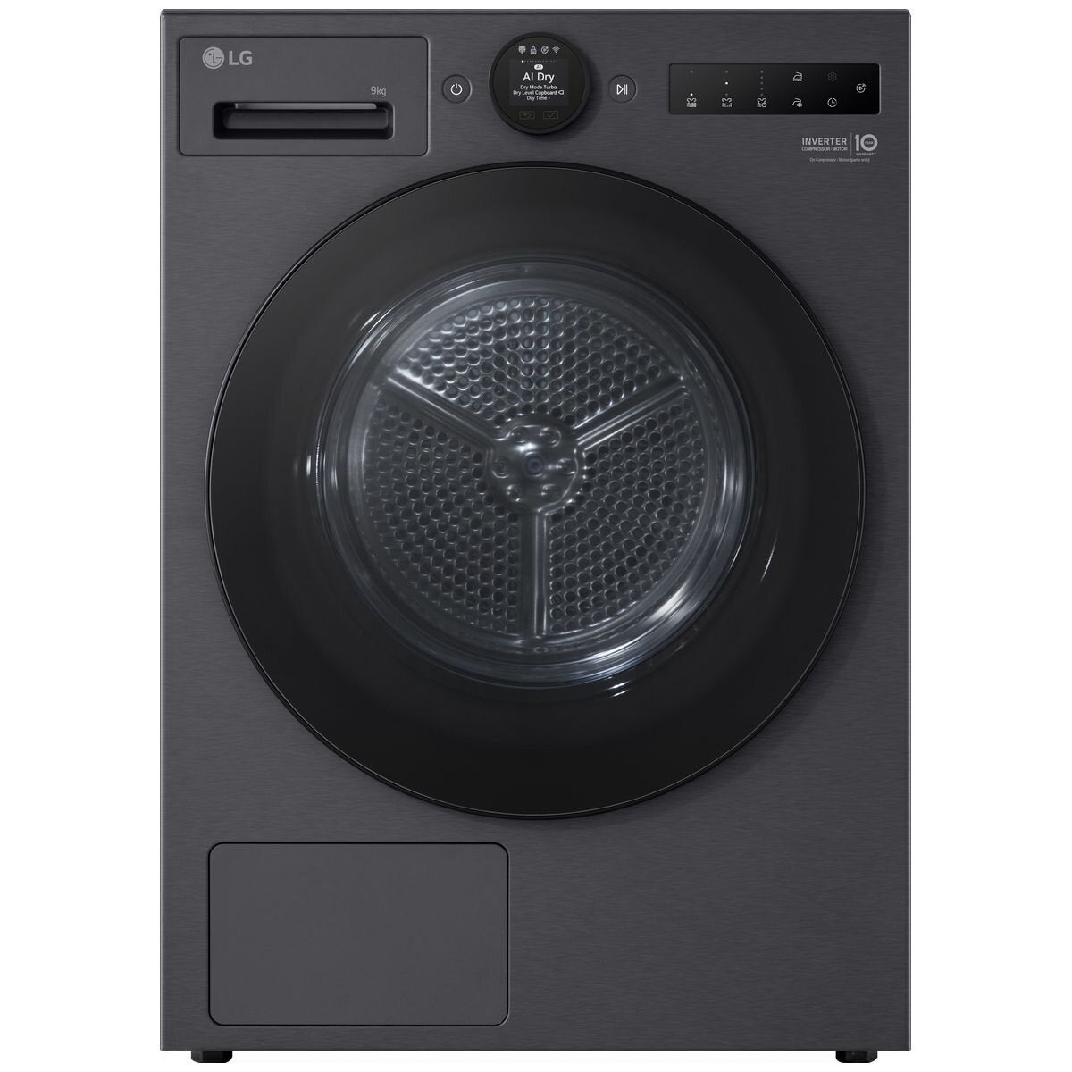 LG Series 9 9kg AI Heat Pump Dryer Matte Black DXH9-09MB