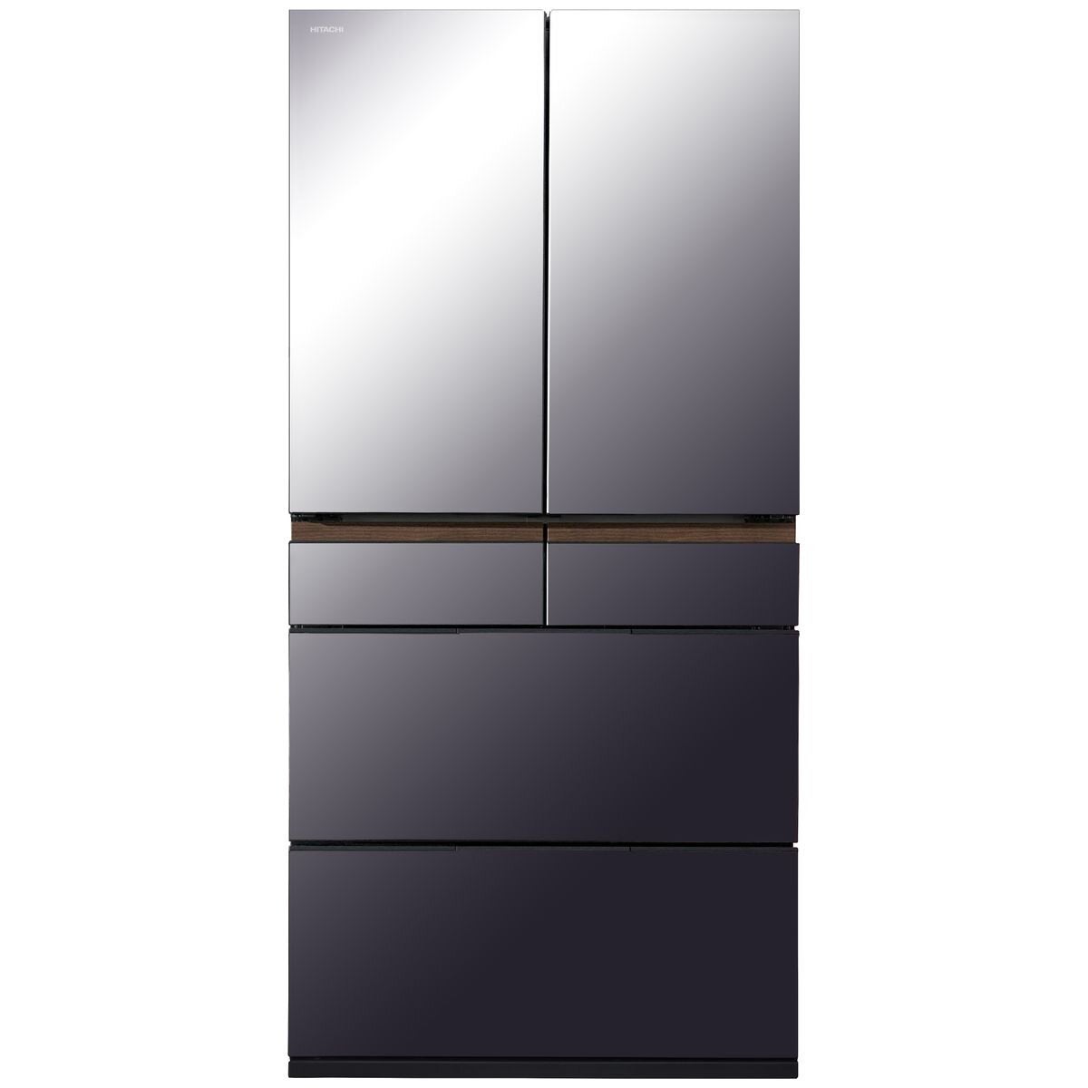 Hitachi 670L Multi Drawer French Door Refrigerator Crystal Mauve Grey Glass R-GW670TAXM