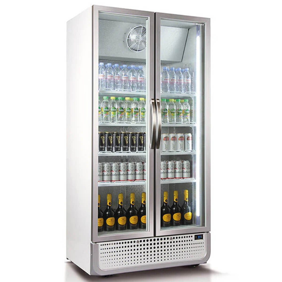 Husky 795L Double Glass Door Display Fridge White C8PRO-H-WH-AU