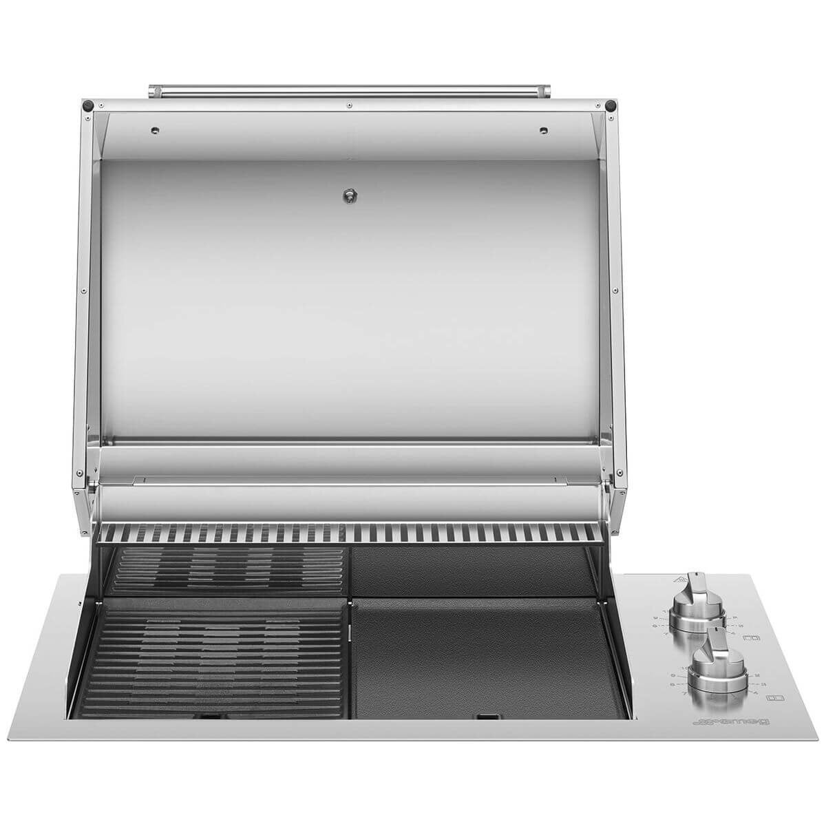 Smeg 90cm Universale 2 Burner Electric BBQ with Stainless Steel Lid BBQE90XAU