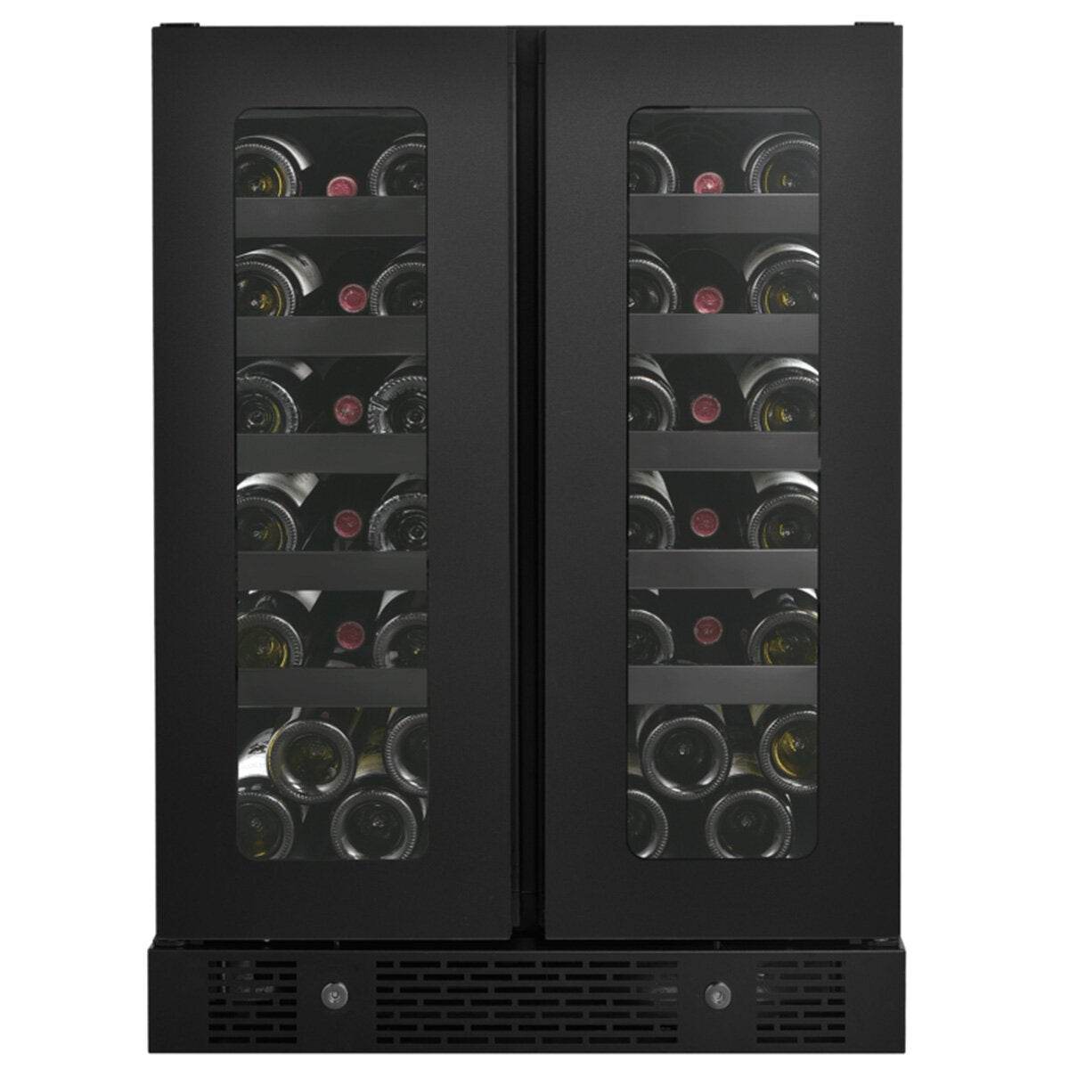 Artusi 36 Bottle Dual Zone Double Door Side by Side Wine Fridge AWC36BV