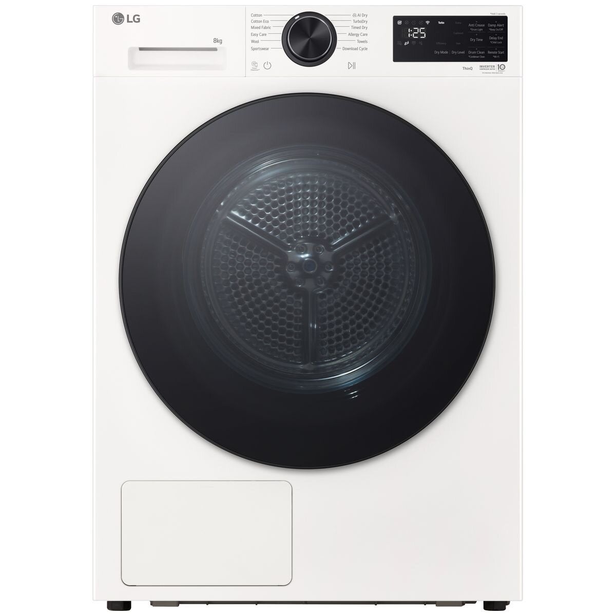 LG 8kg Series 3 AI Heat Pump Dryer White DXH3-08W