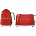 Smeg Red Kettle and 2 Slice Toaster Pack KLF03RDAUTSF01RDAU