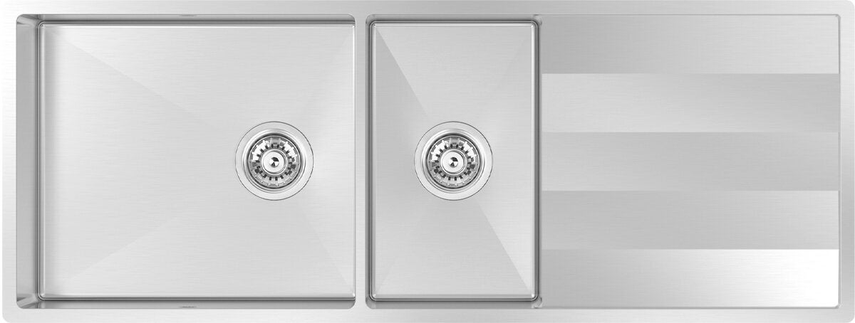 Abey Lugano 1 and 3/4 Bowl Sink with Drainer ST460DU