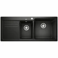 Blanco Bowl and 3/4 Inset Sink with Right Hand Drainer Black NAYA8SBK5