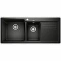 Blanco Bowl and 3/4 Inset Sink with Left Hand Drainer Black NAYA8SBRK5