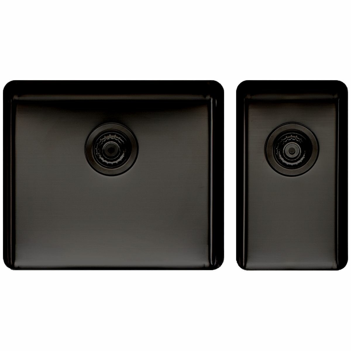 Image of Titan Large and Small Bowl Sink Black Steel TSBS5228
