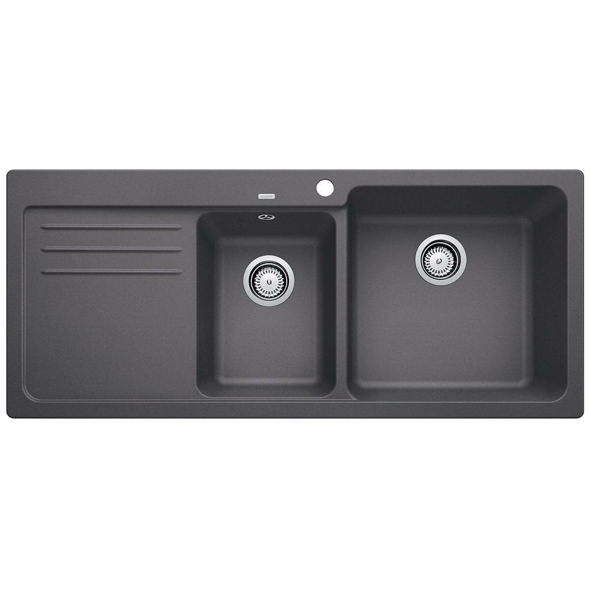 Blanco Bowl and 3/4 Inset Sink with Left Hand Drainer Rock Grey NAYA8SGRK5