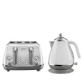 DeLonghi Icona Capitals Kettle and Four Slice Toaster Breakfast Pack CTOC4003WKBOC2001W