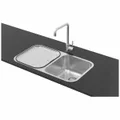 Abey Nu Queen 180 Sink & Tap Pack with Square Neck Kitchen Mixer Tap NQ200T11