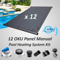 Premium Quality 12 Panel OKU Solar Pool Heating System - Manual Kit