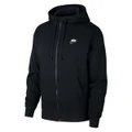 Nike Mens Sportswear Club Fleece Full-Zip Hoodie Black L