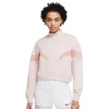 Nike Air Womens Mock Neck Fleece Sweatshirt Pink S