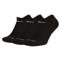 Nike Unisex Cushioned No Show 3 Pack Socks Black S - YTH 3Y-5Y/WM 4-6