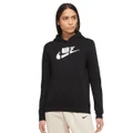 Nike Womens Sportswear Club Fleece Pullover Hoodie Black XS