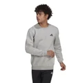 adidas Mens Essentials Feel Cozy Crew Fleece Sweatshirt Grey M