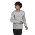 adidas Mens Essentials Feel Cozy Crew Fleece Sweatshirt Grey XXL