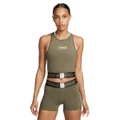 Nike Pro Womens Dri-FIT Graphic Crop Tank Olive XS