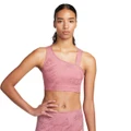 Nike Womens Dri-FIT Swoosh Medium Support Asymmetrical Sports Bra Pink XS