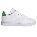 adidas Advantage Court Lace Kids Casual Shoes White/Green US 1