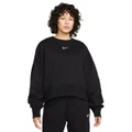 Nike Womens Phoenix Fleece Oversized Crew Sweatshirt Black M