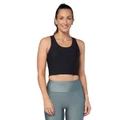 Ell/Voo Womens Hannah Cropped Ribbed Tank Black S