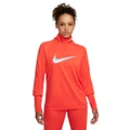 Nike Womens Dri-FIT Swoosh 1/4 Zip Running Top Red XS