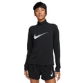 Nike Womens Dri-FIT Swoosh 1/2 Zip Running Top Black XL