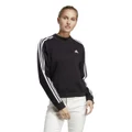 adidas Womens 3-Stripes High Neck Fleece Sweatshirt Black S