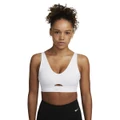 Nike Womens Dri-FIT Indy Medium Support Padded Plunge Cutout Sports Bra White L