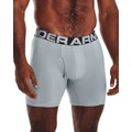 Under Armour Mens Charged Cotton 6in 3 Pack Underwear Grey 3XL