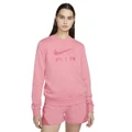 Nike Air Womens Fleece Crew Neck Sweatshirt Coral XS