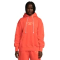 Nike Womens Sportswear Oversized Fleece Hoodie Orange XS