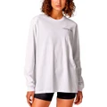 Running Bare Womens Hollywood 2.0 90s Long Sleeve Relax Tee White 12