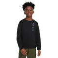 Nike Boys Sportswear Standard Issue Fleece Crew Sweatshirt Black XS
