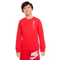 Nike Boys Sportswear Standard Issue Fleece Crew Sweatshirt Red XS