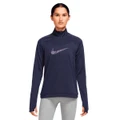 Nike Womens Dri-FIT Swoosh 1/2 Zip Running Top Purple XL