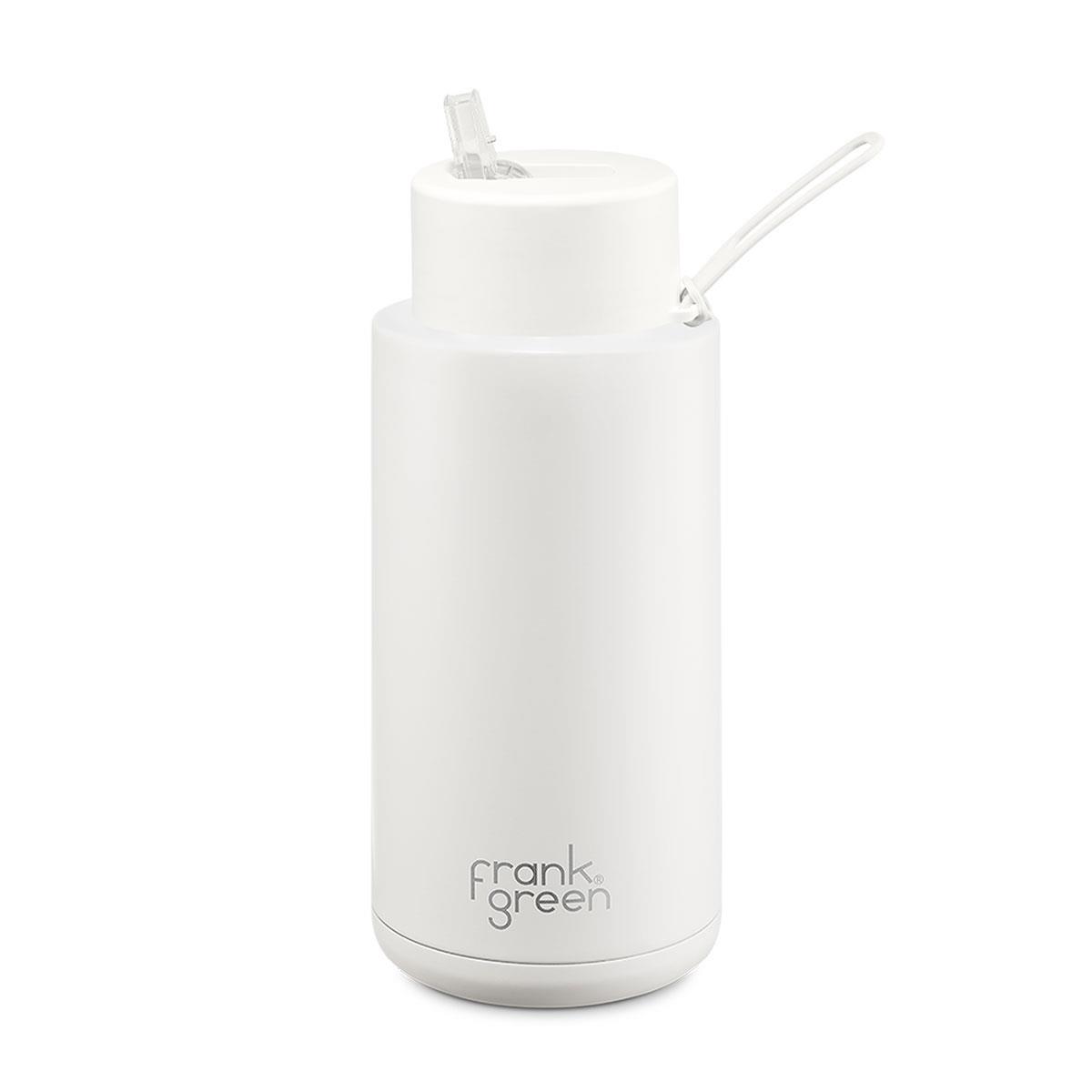 Frank Green Reusable 1L Water Bottle - White/Cloud