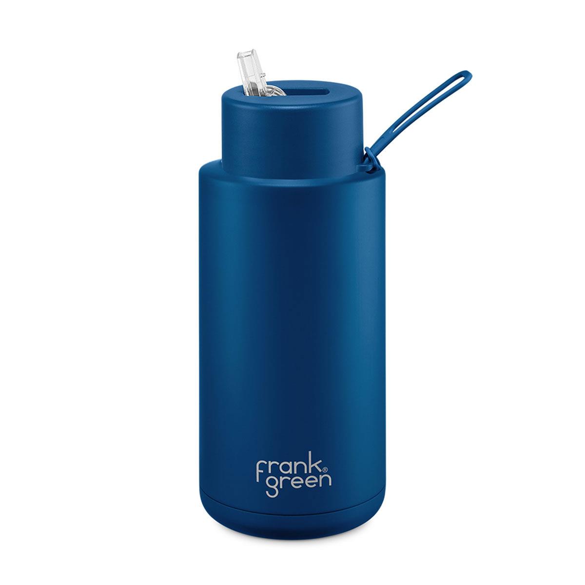 Frank Green Reusable 1L Water Bottle - Blue/Deep Ocean