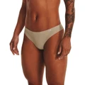 Under Armour Womens Pure Stretch Seamless Thong Briefs 3 Pack Brown XS