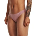 Under Armour Womens Pure Stretch Seamless Thong Briefs 3 Pack Pink XS