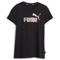 Puma Girls Essential Plus Logo Tee Black XS