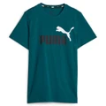 Puma Junior Kids Essential Plus 2 Logo Tee Green 4
