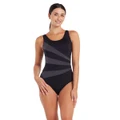 Zoggs Womens Sandon Scoopback One Piece Swimsuit Black 8