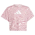 adidas Girls AEROREADY All Over Print Tee Pink 12