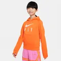 Nike Girls Therma-FIT Basketball Seasonal Pullover Hoodie Orange S