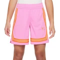 Nike Girls Fly Crossover Basketball Shorts Pink XS