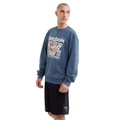 Reebok Mens Basketball Crew Sweatshirt Blue XL